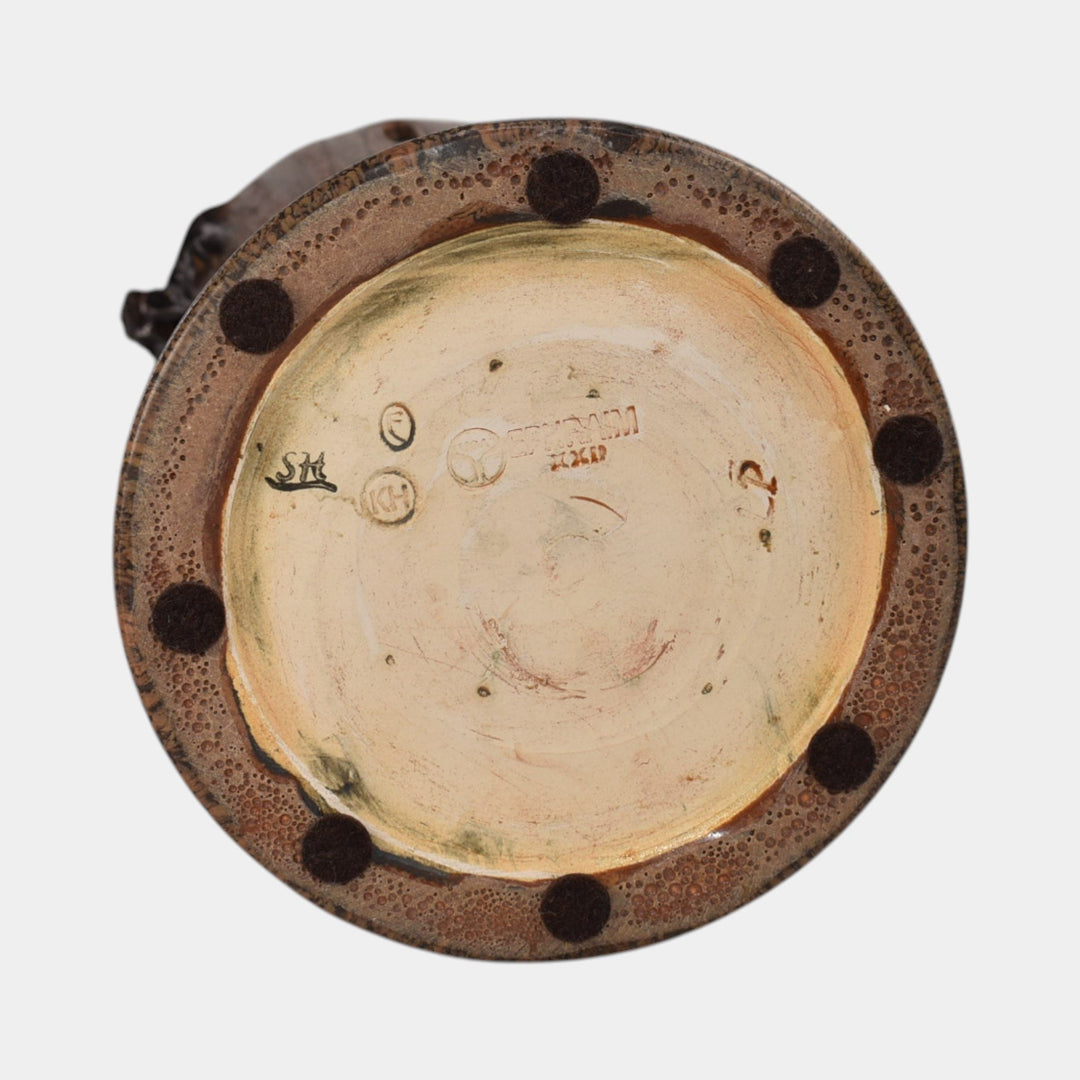 Ephraim Faience 2022 Experimental Pottery Brown Tall Reticulated Bat Vase - Just Art Pottery