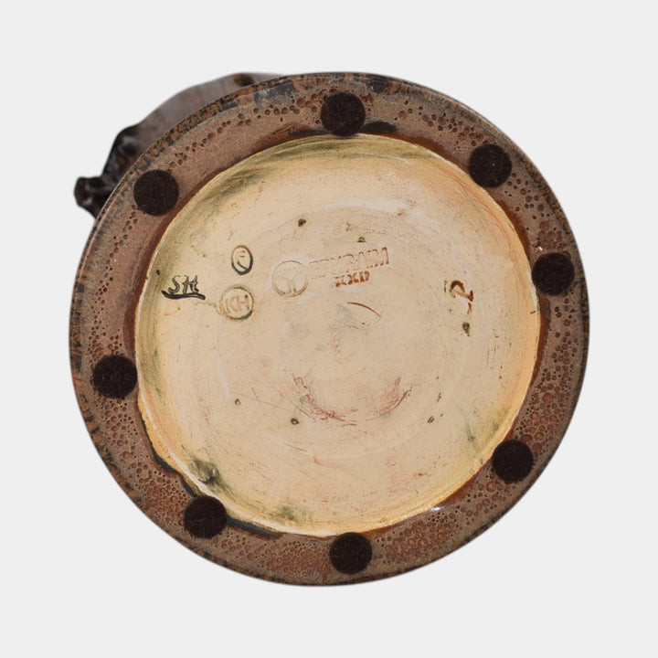 Ephraim Faience 2022 Experimental Pottery Brown Tall Reticulated Bat Vase - Just Art Pottery