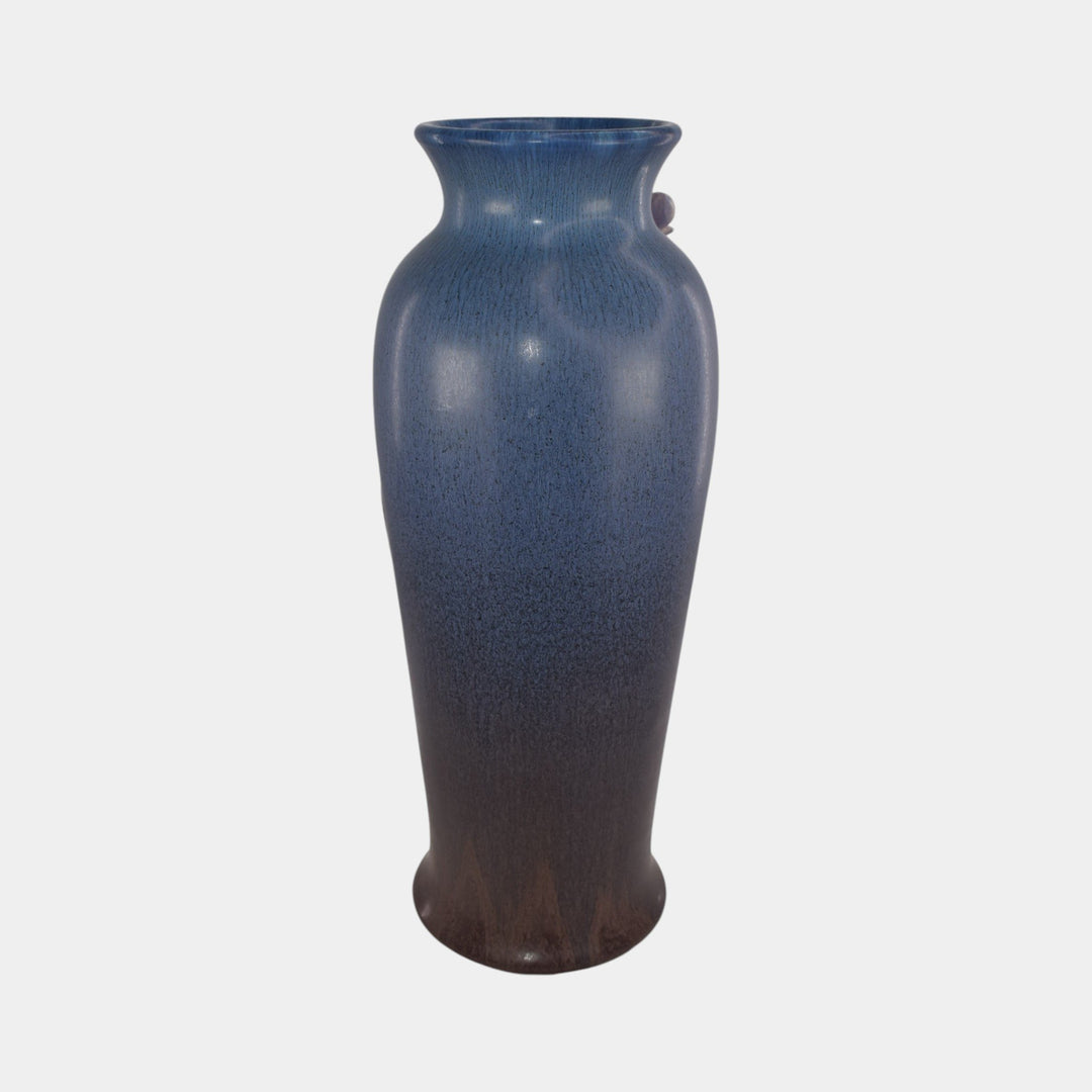 Ephraim Faience 2021 Pottery Blue Floral Bat Sweet Dreams Tall Vase - Just Art Pottery