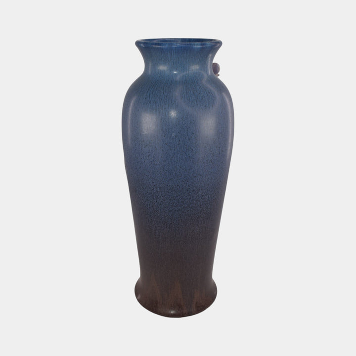 Ephraim Faience 2021 Pottery Blue Floral Bat Sweet Dreams Tall Vase - Just Art Pottery