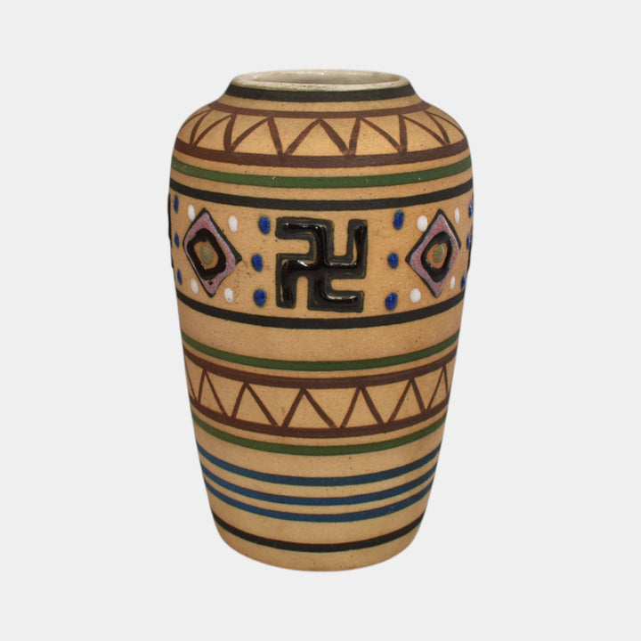 Brush McCoy Zuniart 1924 Art Pottery Native American Design Ceramic Vase 052 - Just Art Pottery