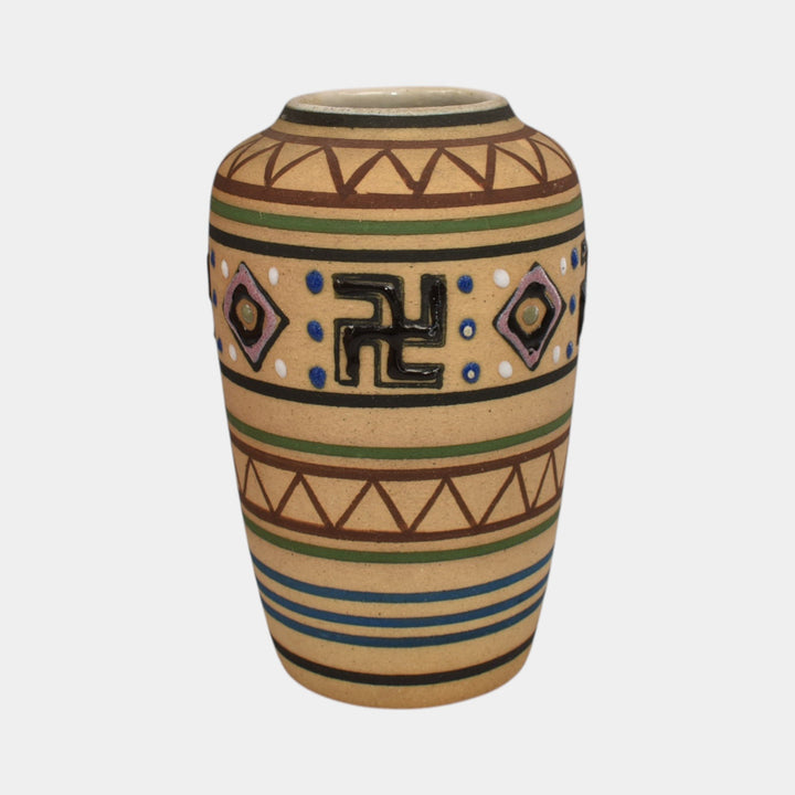 Brush McCoy Zuniart 1924 Art Pottery Native American Design Ceramic Vase 052 - Just Art Pottery