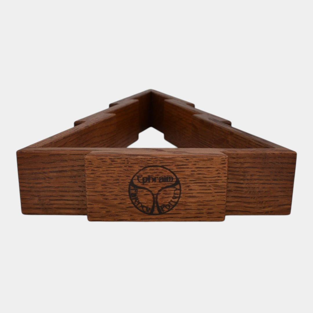 Ephraim Faience Arts An Crafts Mission Style Oak Wood Christmas Tree Stand - Just Art Pottery