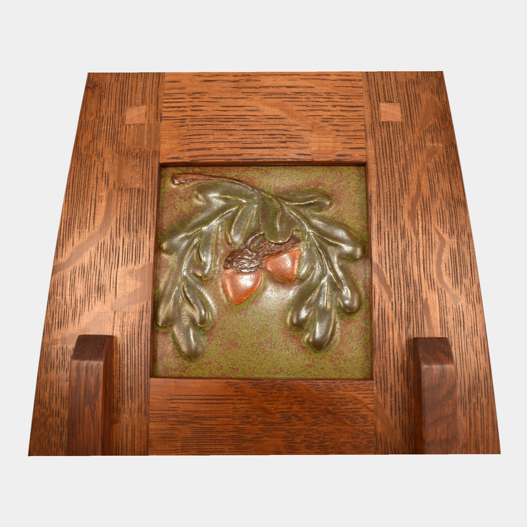 Ephraim Faience 2018 Hand Made Wooden Shelf With Ceramic Pottery Tile