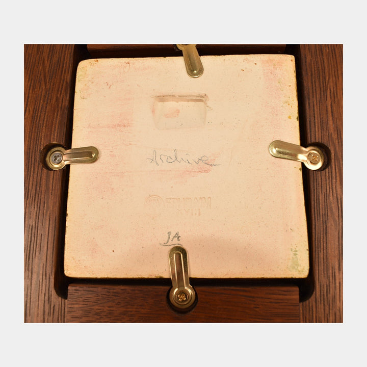 Ephraim Faience 2018 Hand Made Wooden Shelf With Ceramic Pottery Tile