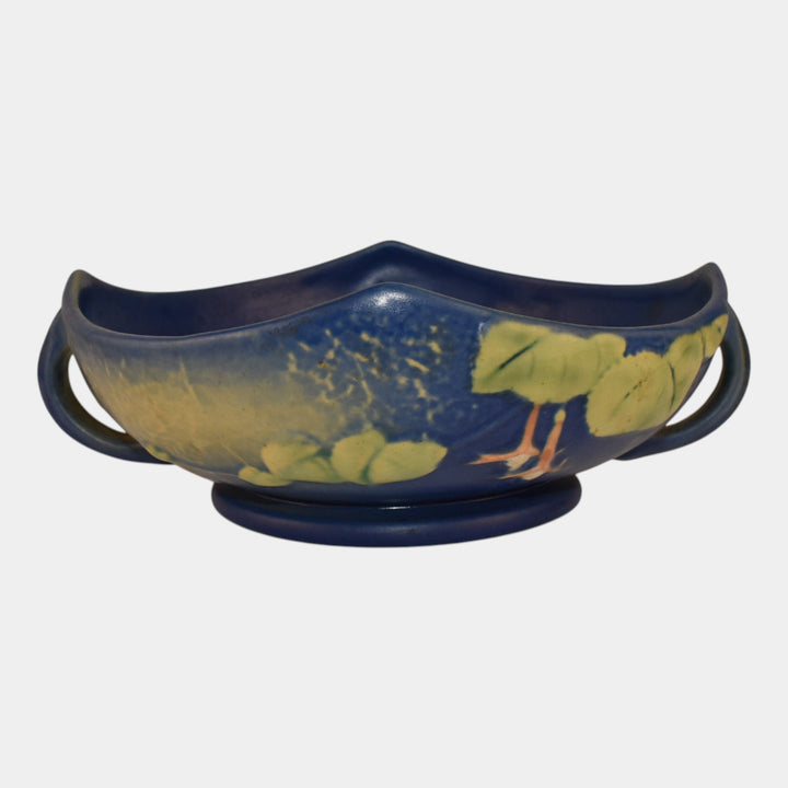 Roseville Fuchsia Blue 1938 Vintage Art Pottery Ceramic Bowl 349-8 - Just Art Pottery