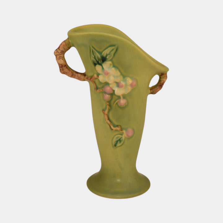 Roseville Apple Blossom Green 1949 Vintage Art Pottery Ceramic Vase 382-7 - Just Art Pottery
