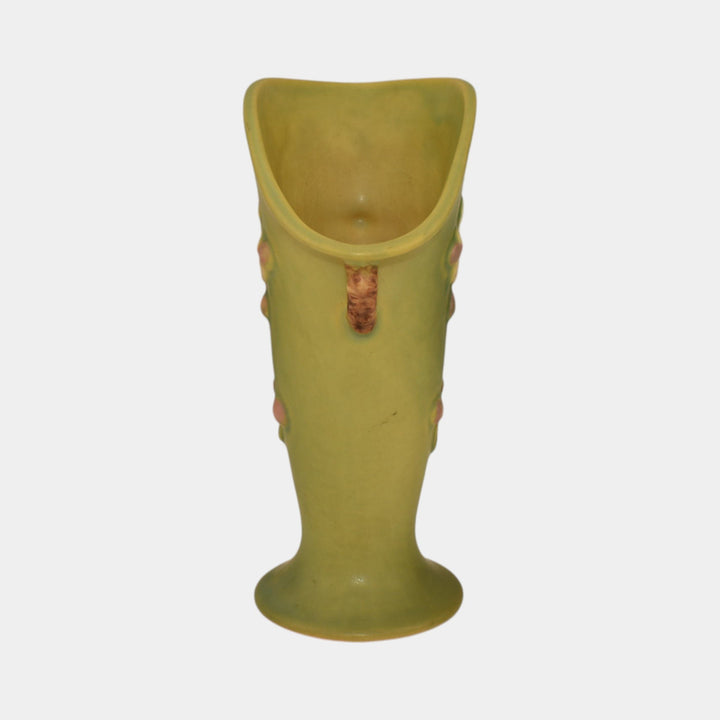 Roseville Apple Blossom Green 1949 Vintage Art Pottery Ceramic Vase 382-7 - Just Art Pottery