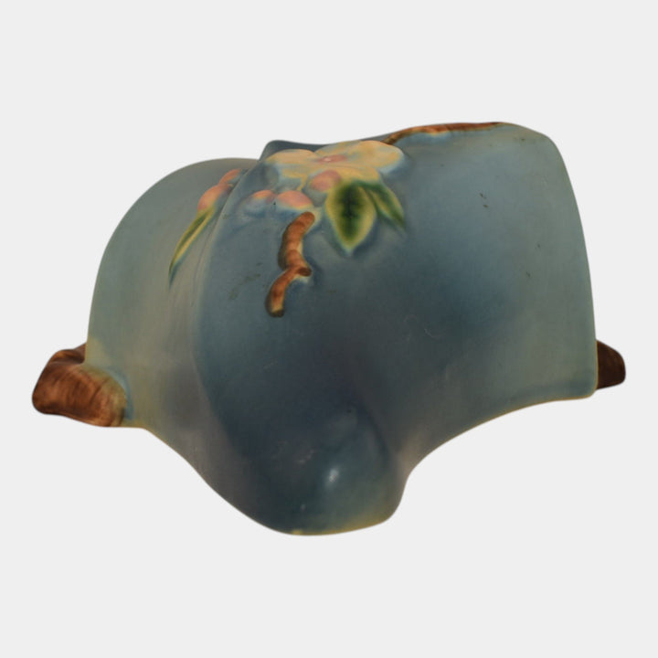 Roseville Apple Blossom Blue 1949 Vintage Art Pottery Ceramic Wall Pocket 366-8