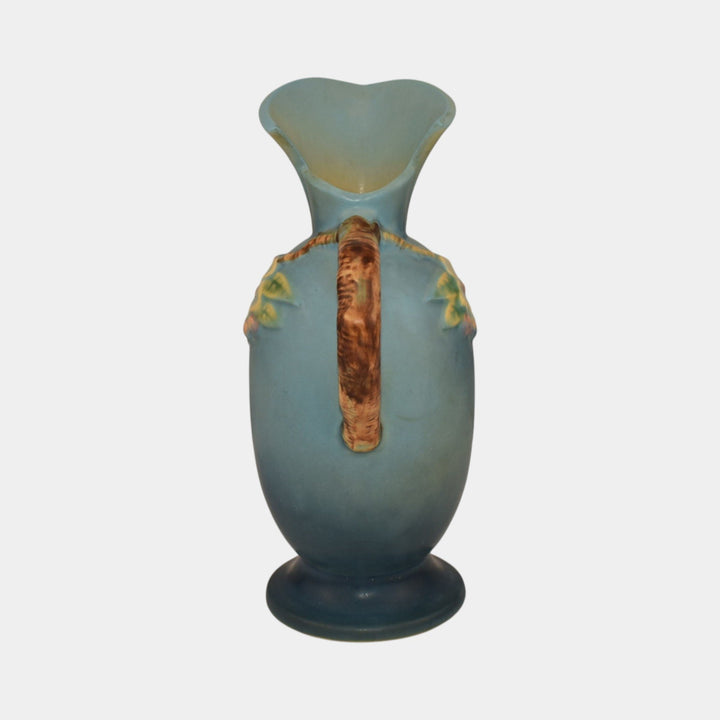 Roseville Apple Blossom Blue 1949 Mid Century Modern Pottery Ceramic Ewer 316-8 - Just Art Pottery