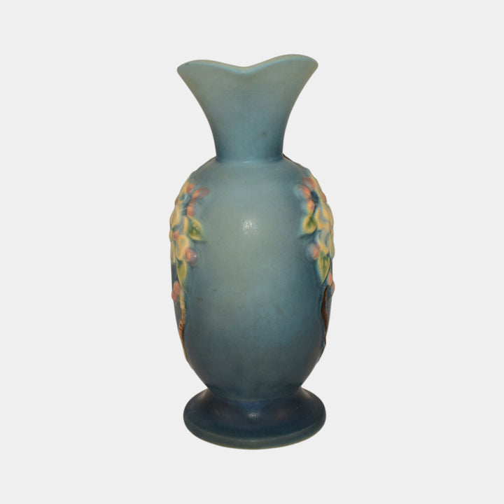 Roseville Apple Blossom Blue 1949 Mid Century Modern Pottery Ceramic Ewer 316-8 - Just Art Pottery