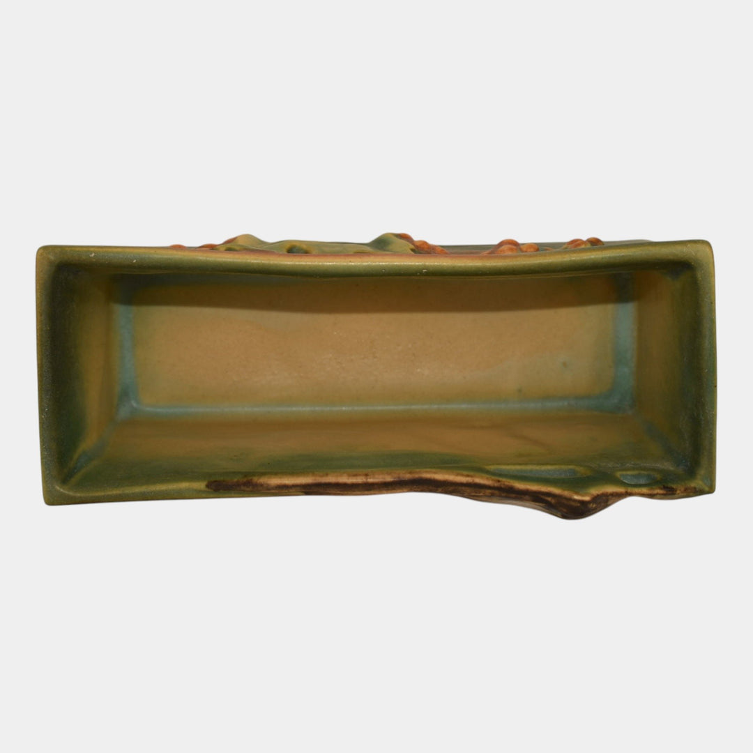 Roseville Bushberry Green 1941 Vintage Pottery Ceramic Window Box Planter 383-6 - Just Art Pottery