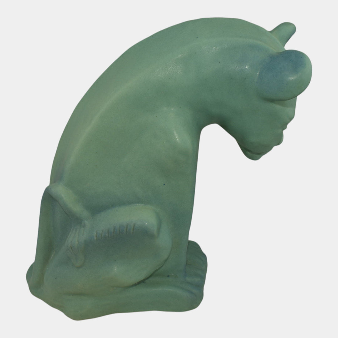 Van Briggle Vintage Art Pottery Blue Chimney Cat Figurine Statue