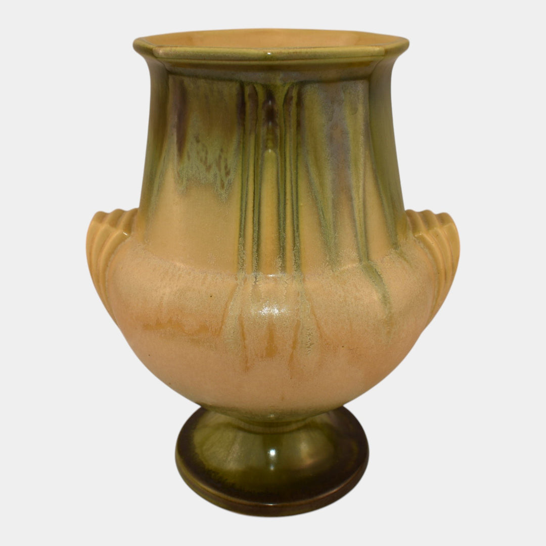 Roseville Russco Green Gold 1934 Vintage Art Deco Pottery Ceramic Vase 109-8 - Just Art Pottery