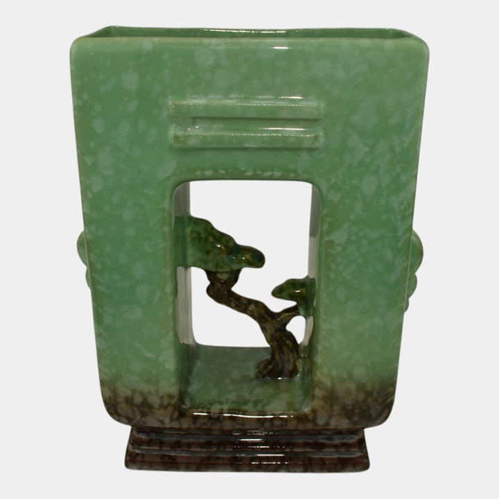 Roseville Artwood Green 1951 Mid Century Modern Art Pottery Planter Vase 1052-8 - Just Art Pottery