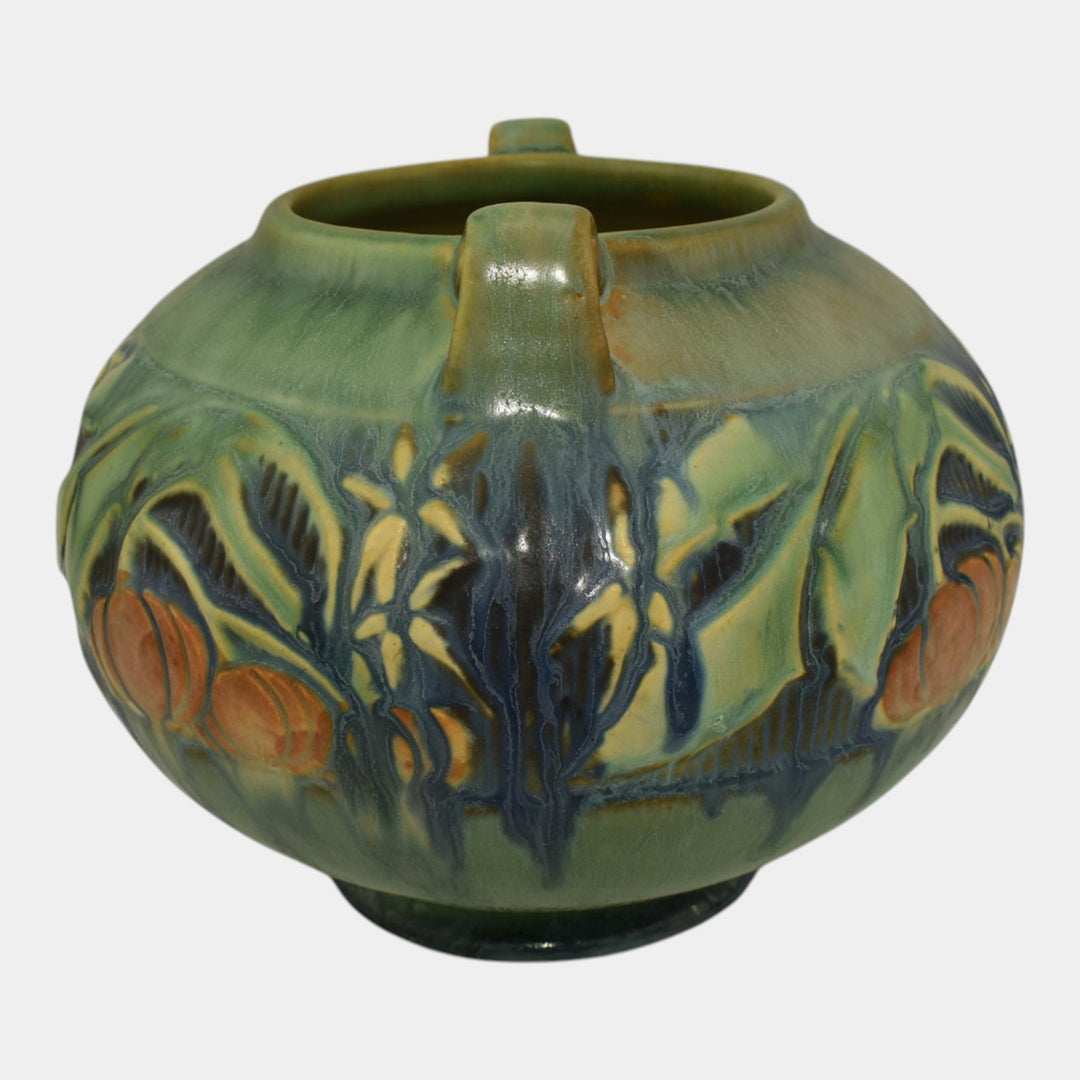 Roseville Baneda Green 1932 Vintage Arts And Crafts Pottery Ceramic Vase 235-5 - Just Art Pottery