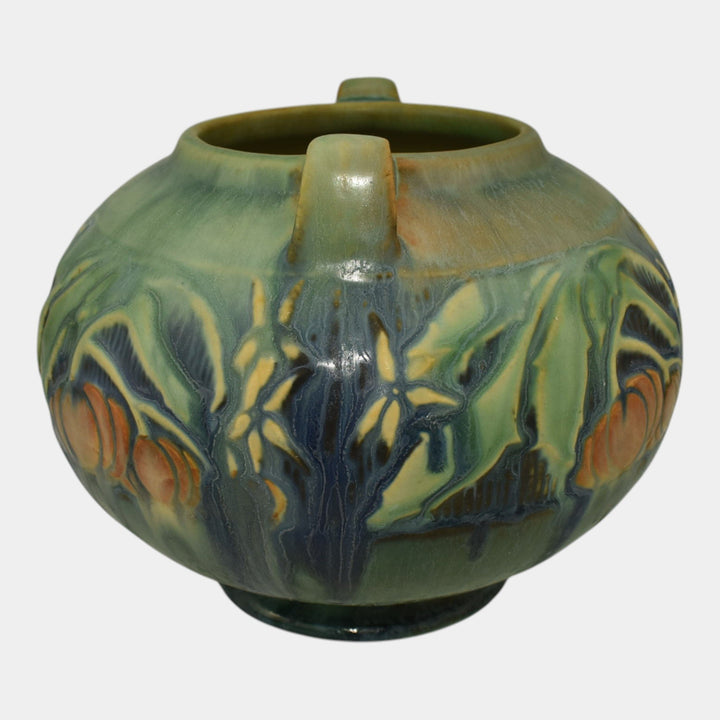 Roseville Baneda Green 1932 Vintage Arts And Crafts Pottery Ceramic Vase 235-5 - Just Art Pottery