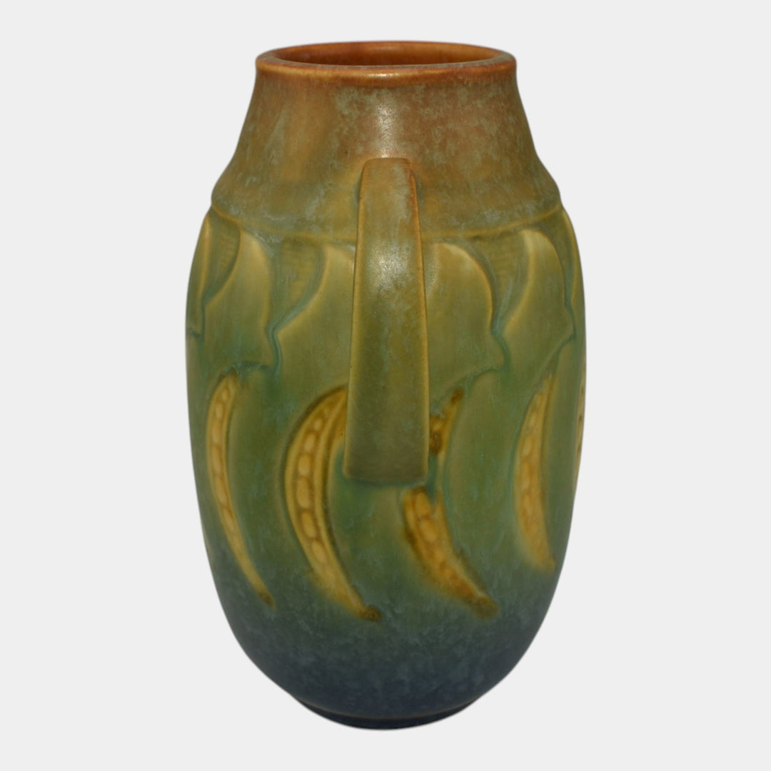 Roseville Falline Blue 1933 Vintage Arts And Crafts Pottery Ceramic Vase 643-6 - Just Art Pottery