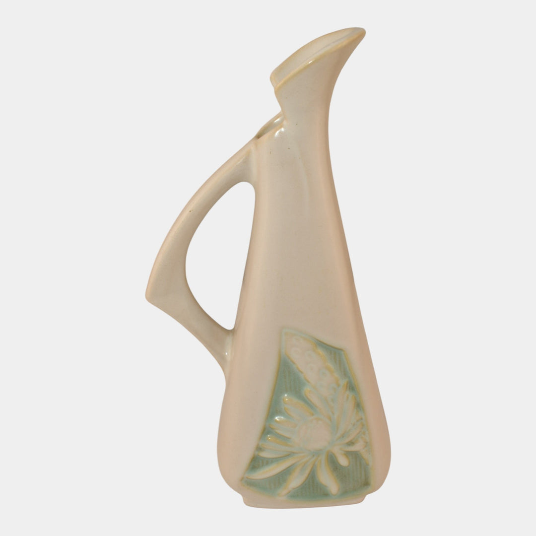 Roseville Silhouette White 1950 Vintage Art Deco Pottery Ceramic Ewer 717-10 - Just Art Pottery
