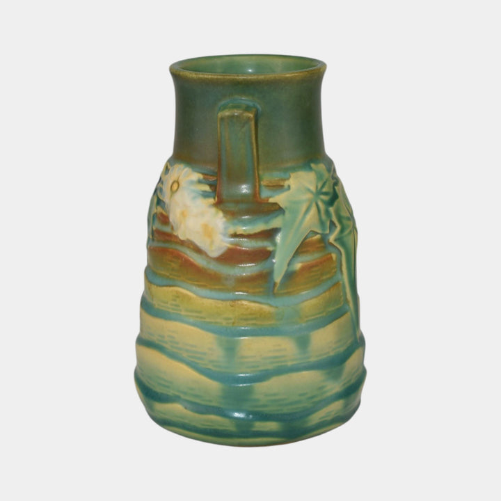 Roseville Luffa Green 1934 Vintage Arts And Crafts Pottery Ceramic Vase 683-6