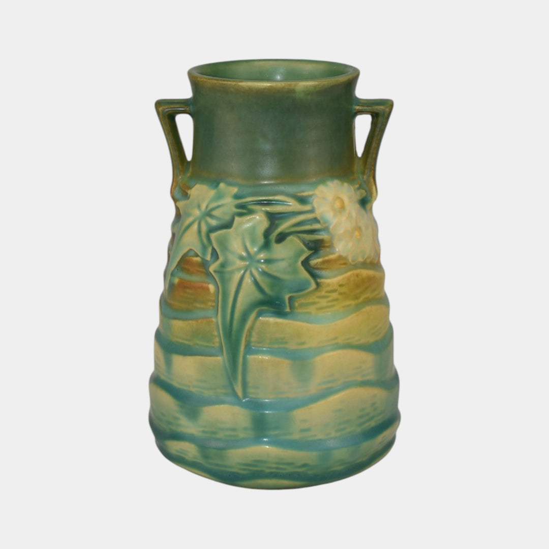 Roseville Luffa Green 1934 Vintage Arts And Crafts Pottery Ceramic Vase 683-6