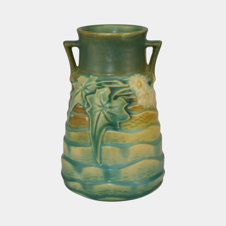 Roseville Luffa Green 1934 Vintage Arts And Crafts Pottery Ceramic Vase 683-6
