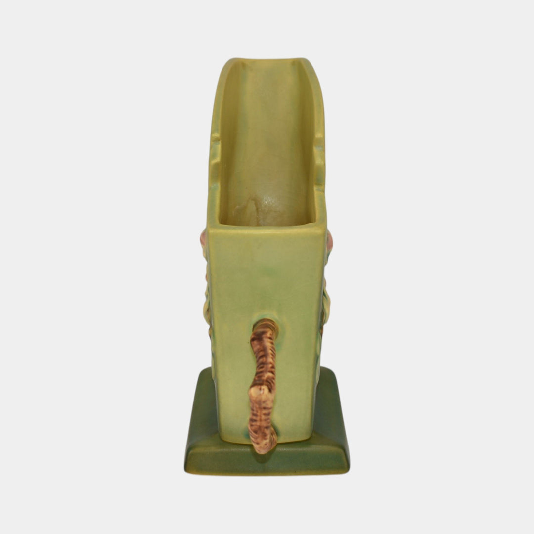 Roseville Apple Blossom Green 1949 Mid Century Modern Pottery Ceramic Vase 373-7