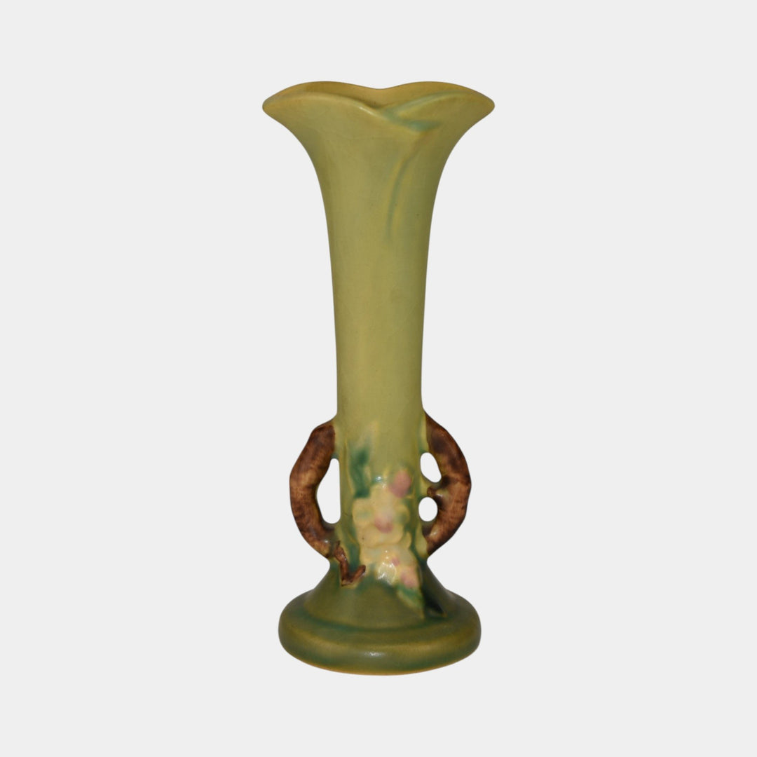 Roseville Apple Blossom Green 1949 Vintage Art Pottery Ceramic Vase 379-7 - Just Art Pottery