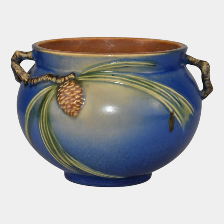 Roseville Pine Cone Blue 1935 Vintage Pottery Ceramic Jardiniere Planter 632-5