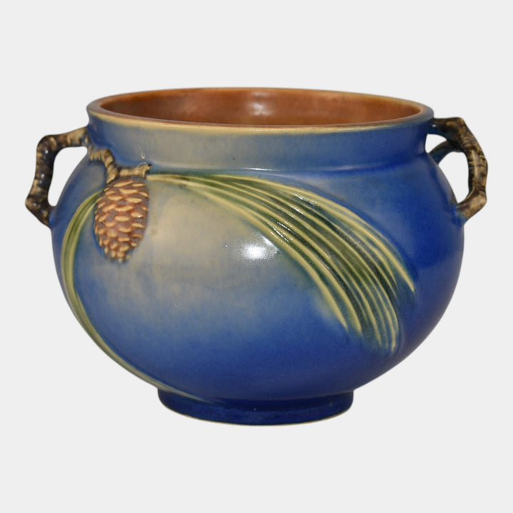 Roseville Pine Cone Blue 1935 Vintage Pottery Ceramic Jardiniere Planter 632-5
