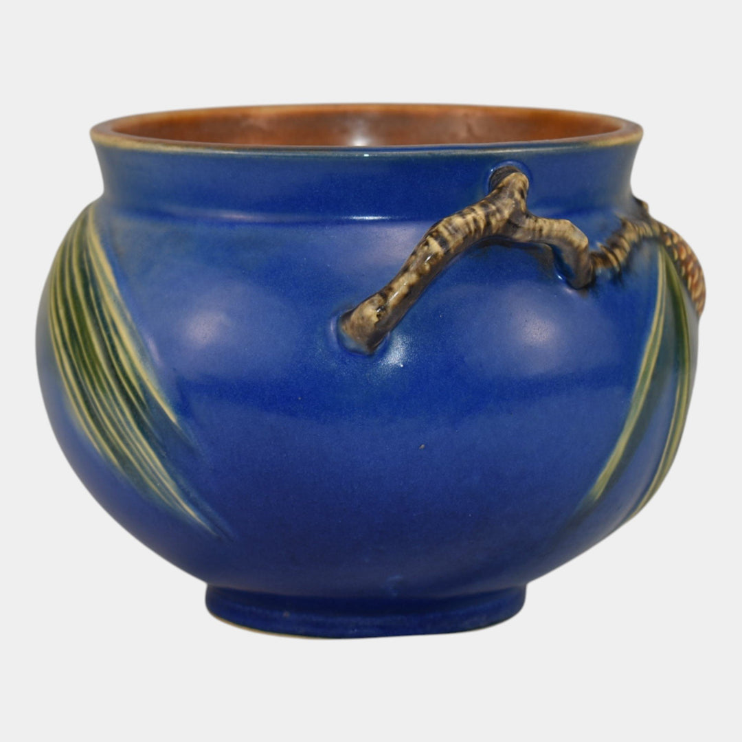 Roseville Pine Cone Blue 1935 Vintage Pottery Ceramic Jardiniere Planter 632-5