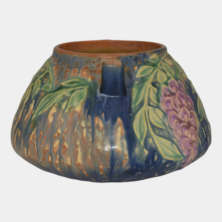 Roseville Wisteria Blue 1933 Vintage Arts And Crafts Pottery Ceramic Bowl 242-4