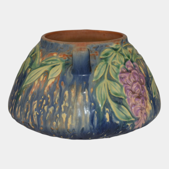 Roseville Wisteria Blue 1933 Vintage Arts And Crafts Pottery Ceramic Bowl 242-4
