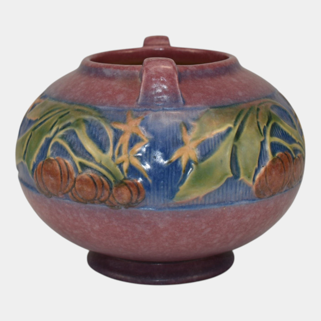 Roseville Baneda Pink 1932 Vintage Art Deco Pottery Handled Ceramic Vase 235-5