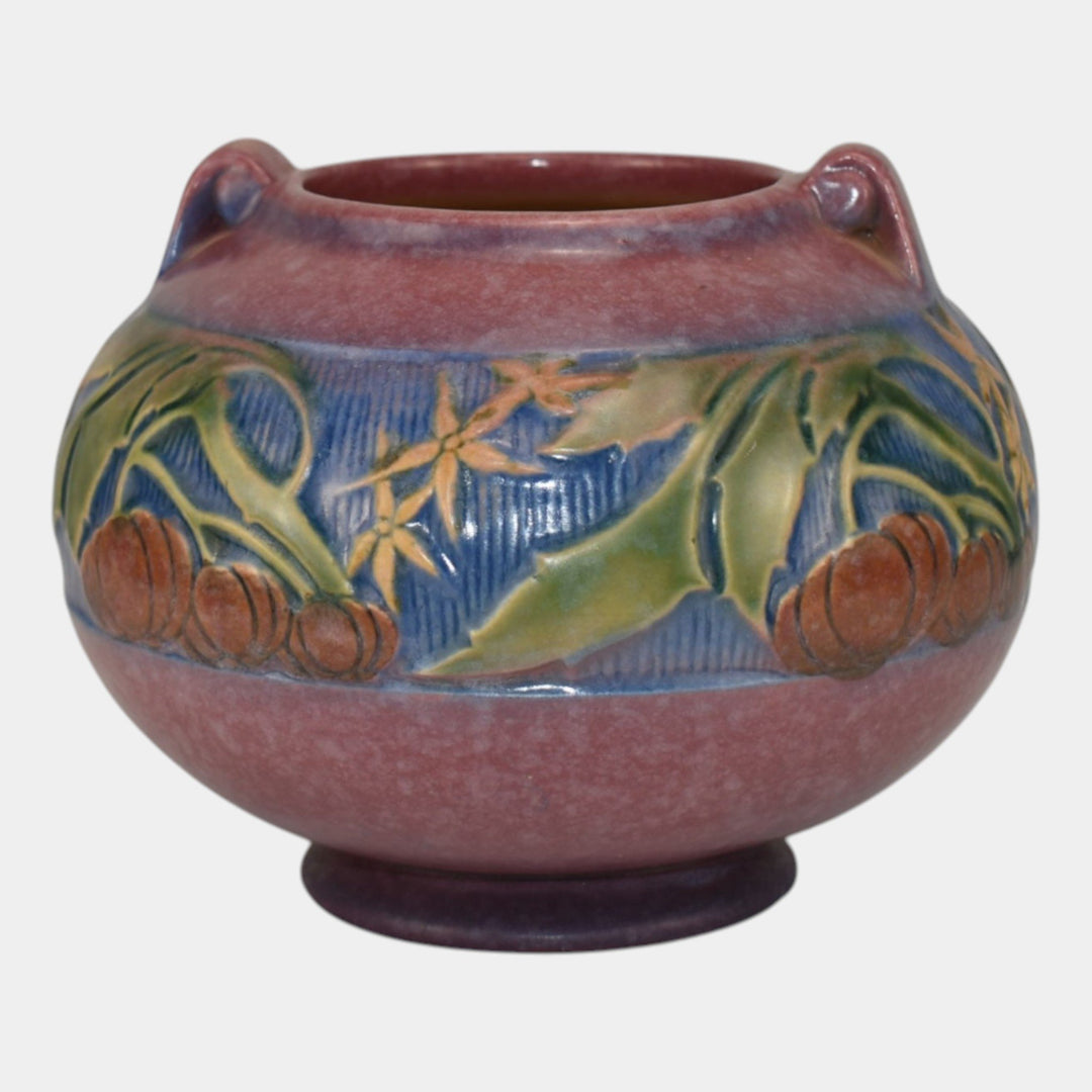 Roseville Baneda Pink 1932 Vintage Art Deco Pottery Handled Ceramic Vase 235-5