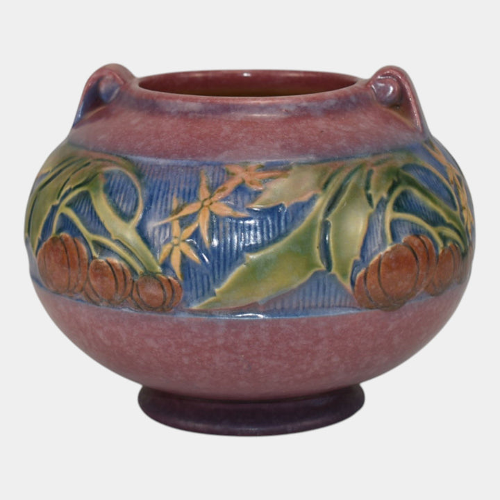 Roseville Baneda Pink 1932 Vintage Art Deco Pottery Handled Ceramic Vase 235-5