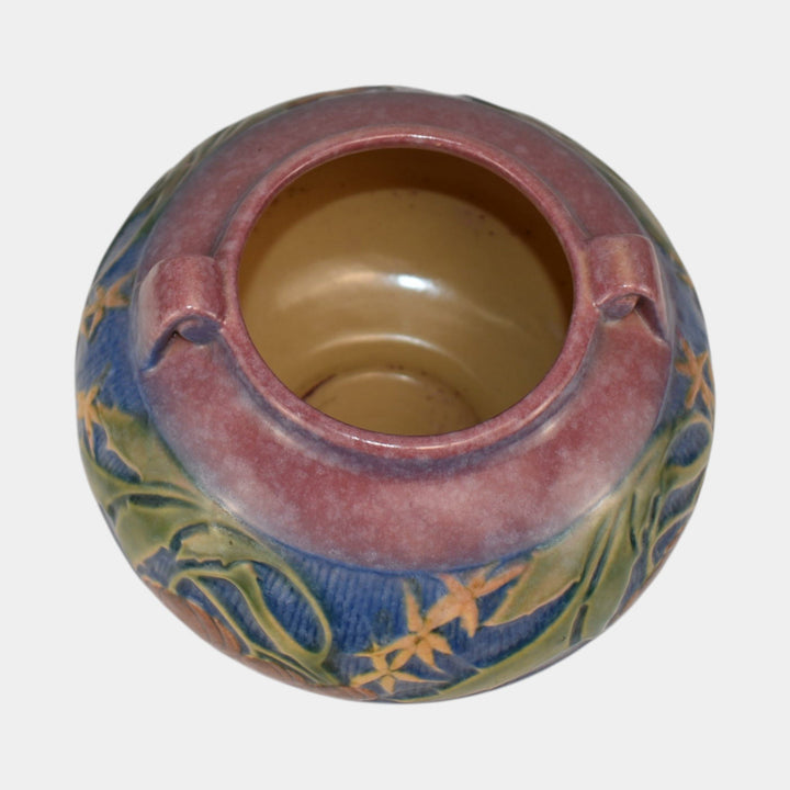 Roseville Baneda Pink 1932 Vintage Art Deco Pottery Handled Ceramic Vase 235-5