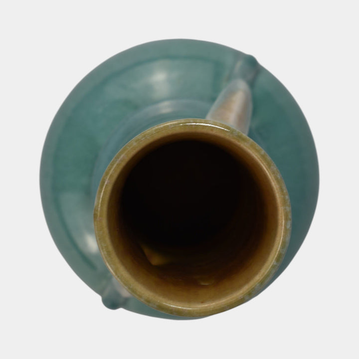 Roseville Orian Turquoise 1938 Vintage Art Deco Pottery Ceramic Vase 735-7 - Just Art Pottery