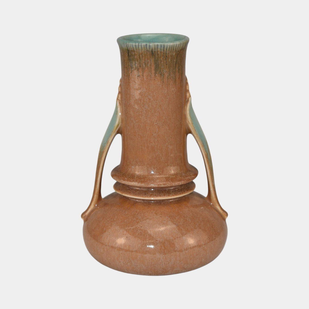Roseville Orian Tan 1938 Vintage Art Deco Pottery Ceramic Vase 735-7