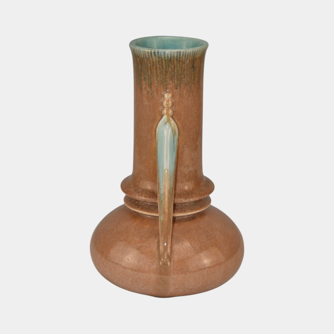 Roseville Orian Tan 1938 Vintage Art Deco Pottery Ceramic Vase 735-7