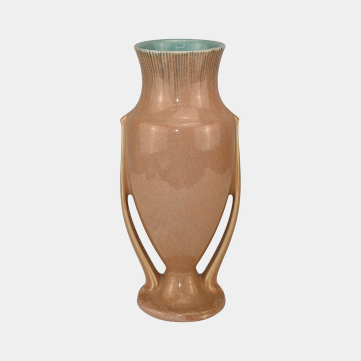 Roseville Orian Tan 1935 Vintage Art Deco Pottery Tall Ceramic Vase 740-10 - Just Art Pottery
