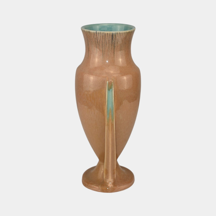 Roseville Orian Tan 1935 Vintage Art Deco Pottery Tall Ceramic Vase 740-10 - Just Art Pottery