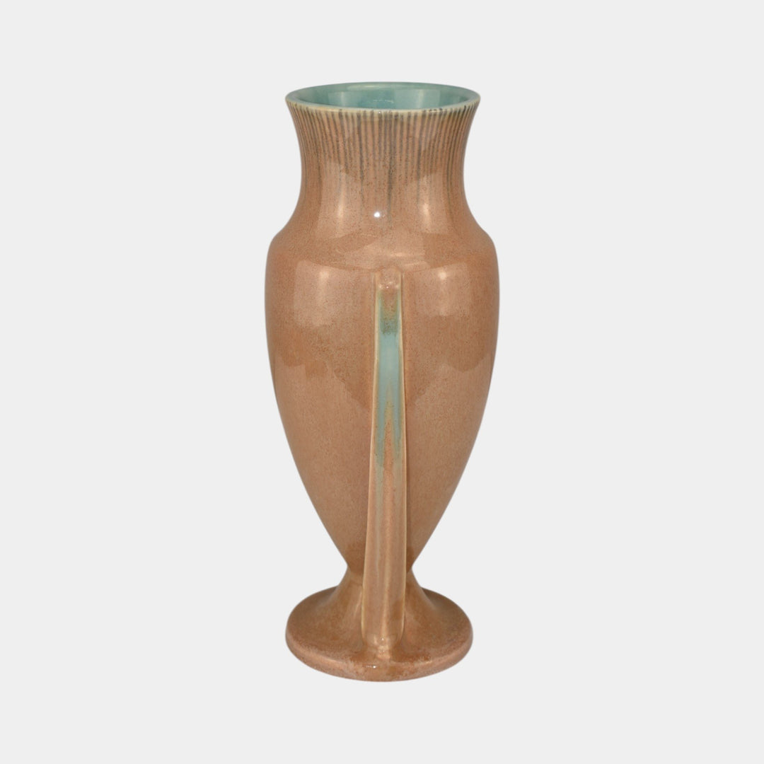Roseville Orian Tan 1935 Vintage Art Deco Pottery Tall Ceramic Vase 740-10 - Just Art Pottery