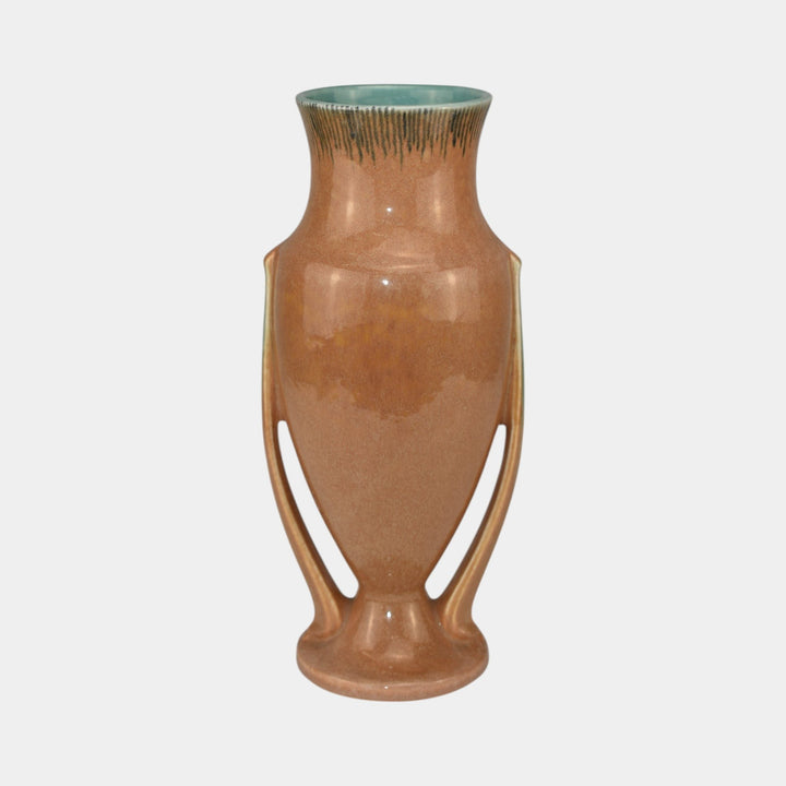 Roseville Orian Tan 1935 Vintage Art Deco Pottery Ceramic Vase 740-10 - Just Art Pottery