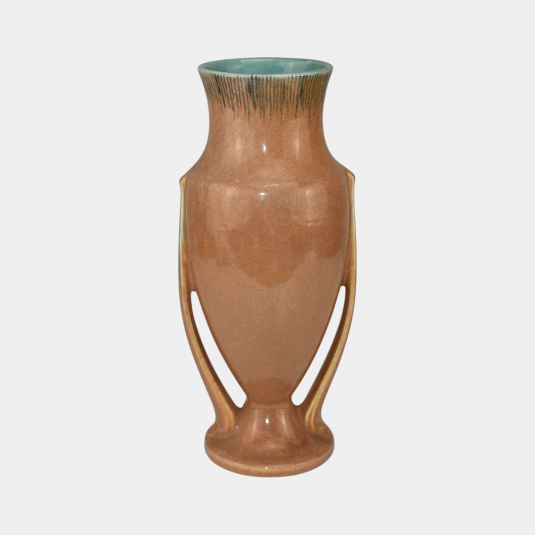 Roseville Orian Tan 1935 Vintage Art Deco Pottery Ceramic Vase 740-10 - Just Art Pottery