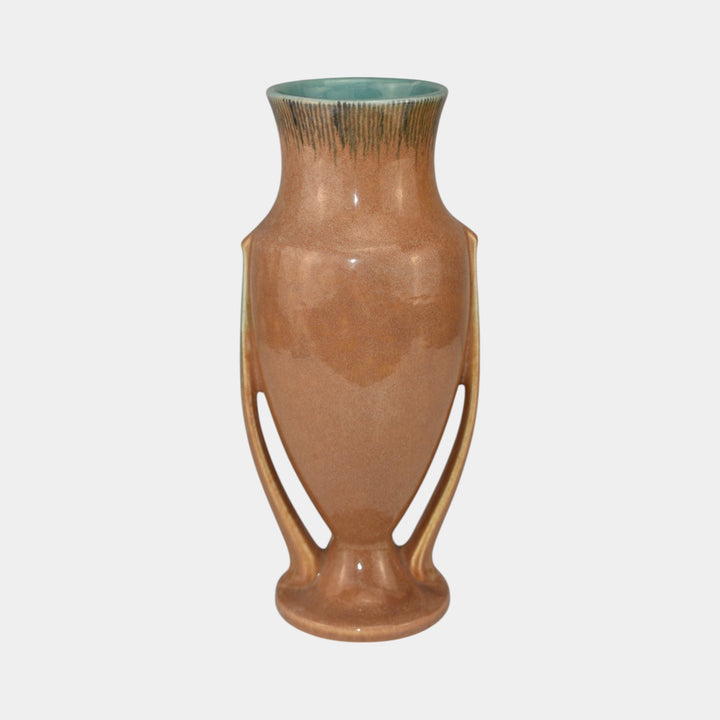 Roseville Orian Tan 1935 Vintage Art Deco Pottery Ceramic Vase 740-10 - Just Art Pottery