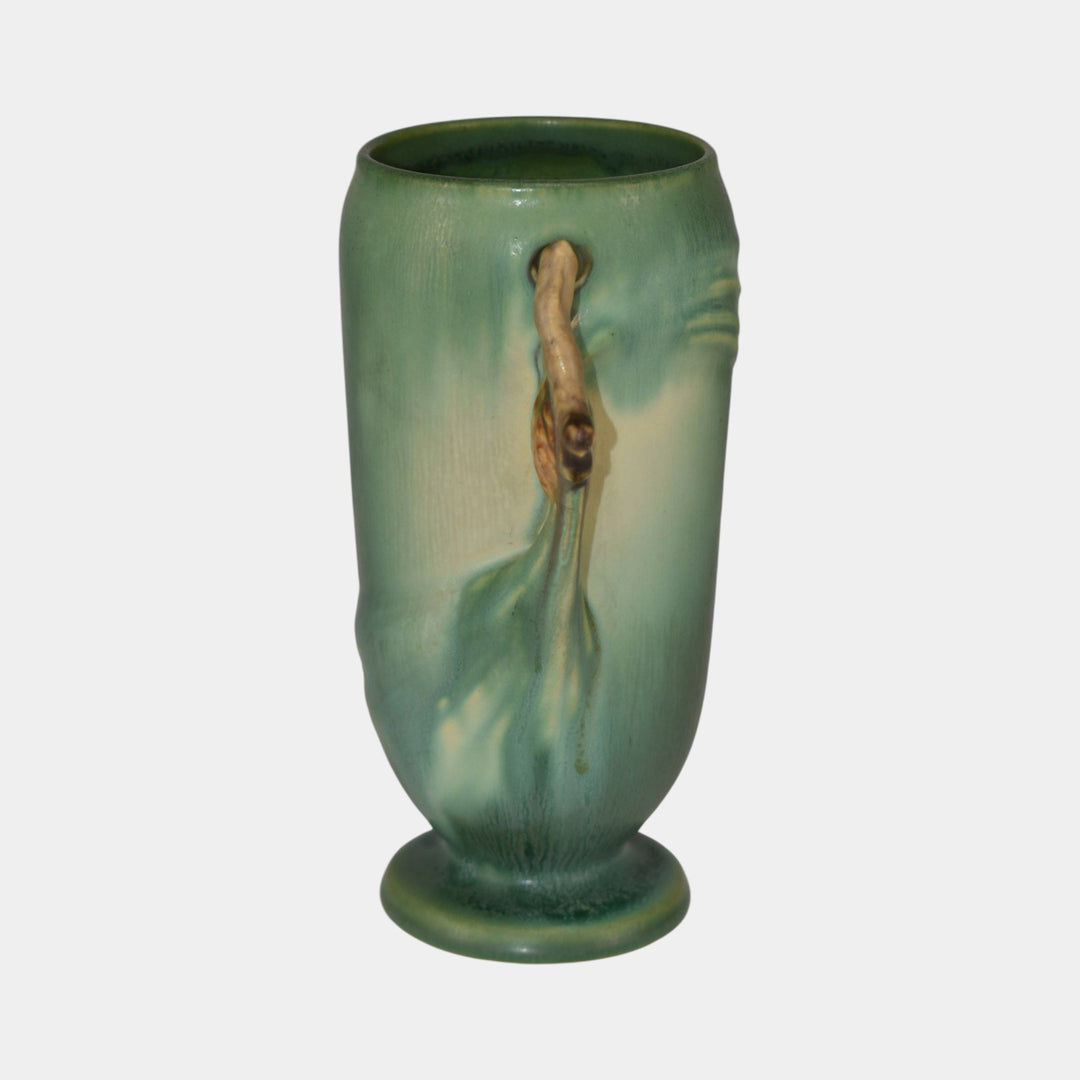Roseville Pine Cone Green 1936 Vintage Art Pottery Ceramic Flower Vase 748-6 - Just Art Pottery
