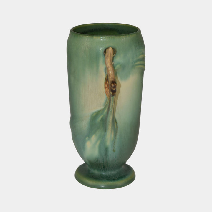 Roseville Pine Cone Green 1936 Vintage Art Pottery Ceramic Flower Vase 748-6 - Just Art Pottery