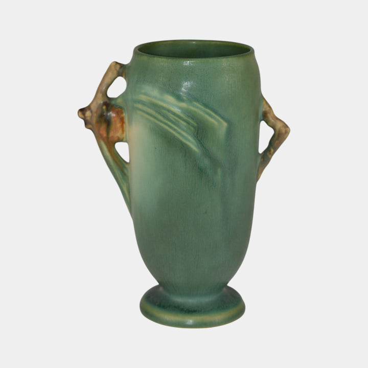 Roseville Pine Cone Green 1936 Vintage Art Pottery Ceramic Flower Vase 748-6 - Just Art Pottery
