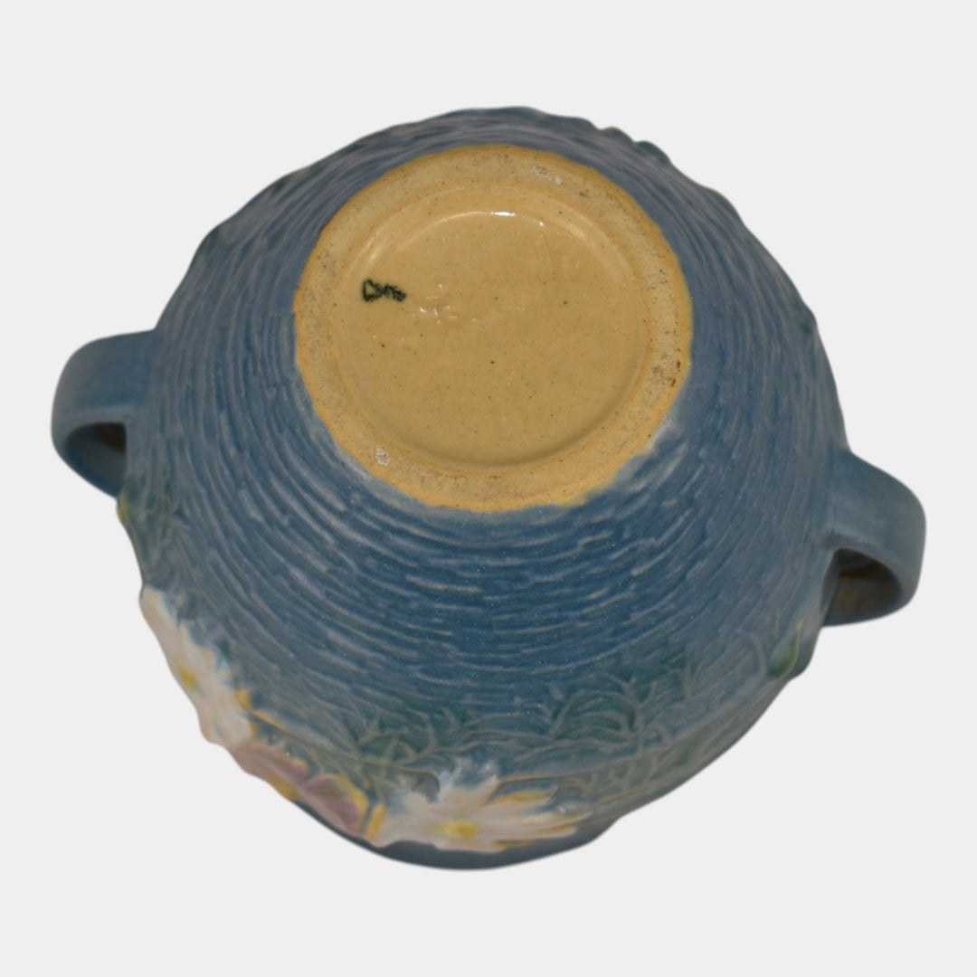 Roseville Cosmos Blue 1939 Vintage Art Pottery Ceramic Jardiniere Planter 649-3